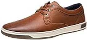 JOUSEN Men's Fashion Sneakers Simple Mens Casual Shoes Breathable Mens Business Casual Shoes (A81Q06CA Brown 10)