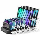 Unitek USB Charging Station for Multiple Devices, Charger Organizer Stand Dock with Dividers, Quick Charge 3.0 Compatible for Smartphone, Tablet, iPad and Other Electronics
