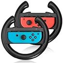 JoyHood Steering Wheel Compatible with Switch/Switch OLED Joy-Con Controller [2 Pack] Racing Wheel Controllers fit for Mario Kart 8 Deluxe - Black