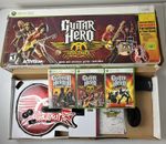 Xbox 360 Guitar Hero Aerosmith Bundle w/ Box 3 Games Legends of Rock World Tour