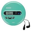 Jensen CD-65 Teal Portable Personal CD Player CD/MP3 Player + Digital AM/FM Radio + with LCD Display Bass Boost 60-Second Anti Skip CD R/RW/Compatible Sport Earbuds Included (Limited Edition Color)