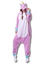 IBAX® Polar Fleece Adult Animal Onesie Pajama. Adult Onesie Costume. Animal Onesies for Adults. Halloween Onesie Adult. (X-Large, Purple Unicorn)
