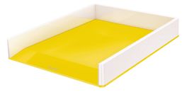 Leitz A4 Letter Tray, White/Yellow, WOW Range, 53611016