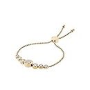 Michael Kors Stainless Steel and Cubic Zirconia Chain Bracelet for Women, Color: Gold (Model: MKJ5334710), Metal