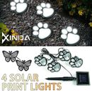 Walkway Garden Cute Dog Path Decor 4 Paw Print Lights Solar LED Patio Yard Lawn
