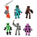 StikBot Zing Off the Grid Pack, Set of 6 Poseable Action Figures with Weapons and Accessories, Includes Striker, Clint, Pixel, Raptus, Shift and Regalius