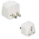 VizGiz 2 Pack Universal Power Travel Plug Adapter EU/UK/CN/AU to FR DE to US Wall Outlet Power Charger Converter European to American Asia