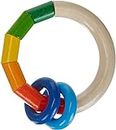 HABA Kringelring Wooden Clutching Toy Rattle with Plastic Rings (Made in Germany)