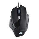HP G200 Backlit USB Wired Gaming Mouse with Ergonomic Design, All Customizable Buttons, Adjustable 4000 DPI, RGB Breathing LED Lighting, Anti-Slip Scroll Wheel / 3 Years Warranty (7QV30AA)