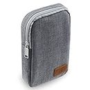 Electronic Accessories Bag,Digital Gadget Organizer Case,Gray Nylon Travel Gear Storage Carrying Sleeve Pouch for Cable,USB,Earphones,Portable Hard Drives,Power Banks