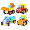 Manshal Unbreakable Friction Powered Automobile Car Construction Vehicle CAR Tractor Machine Toy Set of 4 for Kids