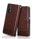 FLIPPED Vegan Leather Flip Case Back Cover for Realme 7 | Narzo 30 4G | Narzo 20 Pro (Flexible, Shock Proof | Hand Stitched Leather Finish | Card Pockets Wallet & Stand | Tan with Brown)