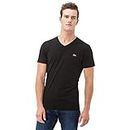 Lacoste - Camiseta con Cuello de Pico de Manga Corta para Hombre, Talla 43, Color Negro 031