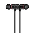 Portable Bluetooth Headphones Magnetic Wireless Sports Earphones Earbuds Wire Magnets for iPhone Android Black Built-in Sport with Soft Rubber (Black)