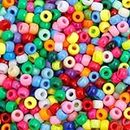 Pony Beads 1100 Pcs, Beads for Jewelry Bracelets Making, Bracelet Beads, Plastic Beads for Crafts, Hair Beads for Braids for Girls (Multicolored)