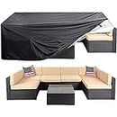 Patio Furniture Cover Super Large Outdoor Sectional Furniture Set Cover, Table Chair Sofa Covers, Waterproof Dust Proof Anti UV/Wind Protective Cover (124"x63"x29"Furniture Set Cover)