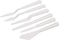 URBAN BOX Plastic Painting Palette Knives Set 6Pcs White Art Artist Paint Spatula Tools for Oil Acrylic Painting Color Mixing