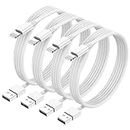 Iphone Charger Cable Apple USB To Lightning Lead 2M Extra Long Fast Phone Charging 4Pack For IPhone 14 Pro/14 Pro Max/13/12/11/XR/XS/X/8/7/6/6s/Plus/SE/XR/IPad Air