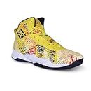 Nivia Urban Art Basketball Shoes for Men, Shoes for Basketball, Basketball Shoes for Boys, Basketball Shoes for Indoor and Outdoor Court, Rubber Sole Basketball Shoes, Size -UK11 (Yellow/N.Blue)