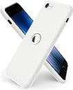 VONZEE Liquid Silicone Soft Back Cover for iPhone SE 2020 & SE 2022 Case, Shockproof Slim Camera & Full Body Protection Non Yellowing Cover with Microfiber Lining & Logo Cut (4.7 Inch) - White
