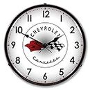 Corvette C1 Logo LED Wall Clock, Retro/Vintage, Lighted, 14 inch