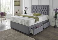PLUSH DIVAN BED SET WITH LUX MATTRESS AND HEADBOARD 3FT 4FT 4FT6 Double 5FT King