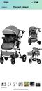 Kinder King KK0004DG 2 In 1 Convertible Baby Stroller Folding w Bassinet Grey