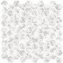 InHome nh2359 hexagonal mármol Peel y Stick Backsplash baldosas, color blanco/blanco