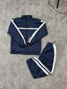Vintage Nike Tracksuit Full Set Navy Blue Large Embroidered Swoosh Jacket