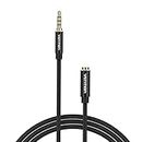 VENTION Headphone Extension Cable 2m 3.5mm AUX Extension Cable Male to Female Audio Lead Nylon Braided Stereo Earphone Cord Audio Jack Extension Compatible with Laptop PC MP3 Player Speaker