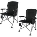 Arlmont & Co. Leelawati Folding Camping Chair Metal in Black/Gray | 37 H x 23 W x 24 D in | Wayfair 41DA9684144C402390D676D7C9AB42F4