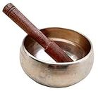 Purpledip Bell Metal Singing Bowl: Dhyana Musical Instrument For Meditation, 3.5 Inches, Gold (12397)