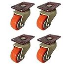 KN 4 x Heavy Duty 360 Deg Swivel Single Caster Wheel, 2" with 50 mm Top Plate for Office Chair Wheels/Wheels for Trolley, Wheels for Furniture/Wheel for Table/Cooler Wheel Set of 4 (Screws Included)