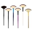 6 Pieces Fan Facial Brushes Slim Soft Face Mask Brush Applicator Face Mask Brush Cosmetic Tools with Handle Esthetician Brush for Makeup Peel, Mud Clay Mask, 6 style