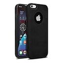 MOBILOVE PU Leather Flexible Soft with Logo View Back Case Cover for | iPhone 6 | iPhone 6s (Black)