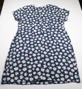 Old Navy Womens 2X Plus Navy Blue Floral Print Dress Summer Knee Length