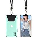 SS Phone Lanyard, Cell Phone Lanyard with Adjustable Detachable Neckstrap and Phone Tether, Phone Strap Compatible with All Smartphones-Black