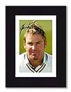 SHANE WARNE Signed 8x6 Inch Mounted Photo Print With Pre Printed Signature HAMPSHIRE & AUSTRALIA Cricket Autographed Gift, Ready To Be Framed