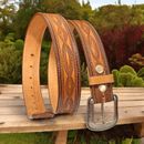 Men's Leather Belt With Removable Buckle Full Grain Leather Handmade Casual