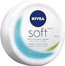 NIVEA Soft All-Purpose Moisturizing Cream | Face, Hand, Body Cream | Non-greasy, hydrating, lightweight | Daily Moisturizer | For all skin types Normal to Dry and Sensitive | 200mL