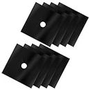 8Pcs Gas Hob Range Protectors Stovetop Burner Protector Liner Cover Cleaners Cooker Reusable Double Thickness,Heat Resistant,Non-Stick Gas Stove Mats for Fast Kitchen Cleaning 10.6 x 10.6"(Black)