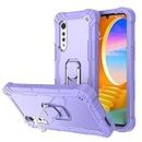 Asuwish Phone Case for LG Velvet 5G/LGVelvet Verizon G5 UW T-Mobile 2020 Cover with Ring Holder Stand Shockproof Heavy Duty Cell Accessories Protective LM G900UM 4G Tmobile Women Men Purple