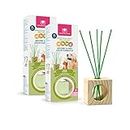 CRISTALINAS Pet Odour Eliminating Reed Diffusers Garden Scent - 30ml Air Fresheners for Home - Lasts upto 4 weeks - Reed Diffusers for Home - Pack of 2