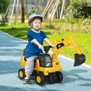 Excavator Ride on Toy for Kids with Manual Shovel, Yellow
