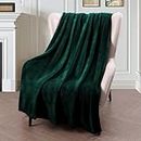 Exclusivo Mezcla 127 x 178 CM Flannel Fleece Soft Throw Blanket for Settees/Sofa/Chairs/Couch - Lightweight, Warm and Cozy Forest Green