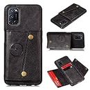 TiHen Compatible for Case VIVO Y30G Case with Card Slots Holder Phone Cover Leather Exterior [with Screen Protector] [4 Card Pockets]-Black