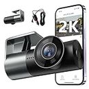 2K Dash Cam WiFi Dash Camera for Cars, Mini Dash Cam 1960P Front Dashcams with APP, 170° Wide Angle, Night Vision, WDR, G-Sensor, Loop Recording, 24H Parking Mode Supports