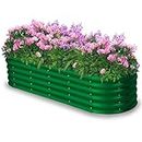SogesHome Outdoor Galvanized Planter Boxes 6ftX3ftX2ft Galvanized Raised Garden Bed Large Metal Planter Box Steel Kit Ground Planter for Vegetables Flowers Herb (Grass Green, 6ftX3ftX2ft)