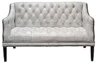 Casa Padrino Luxury Genuine Leather 2 Seater Sofa Vintage White/Black 135 x 79 x H. 84 cm - Chesterfield Living Room Furniture