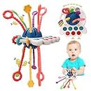 Baby Toys Montessori Toy for Toddlers Babies, Bath Sensory Toys for 1 Year Old Baby Toy 0-6-12 Months Kids Travel Toddler Toys Newborn Baby Shower 1 2 Year Old Girls Boy Gifts Pull String